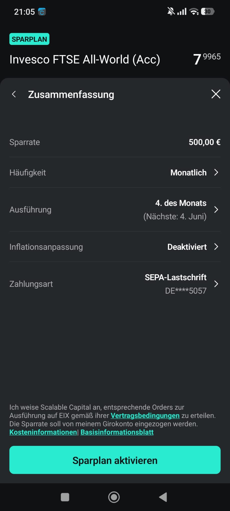 Zyklus festlegen