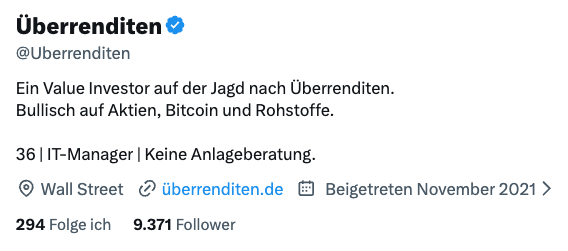 Überrenditen auf X